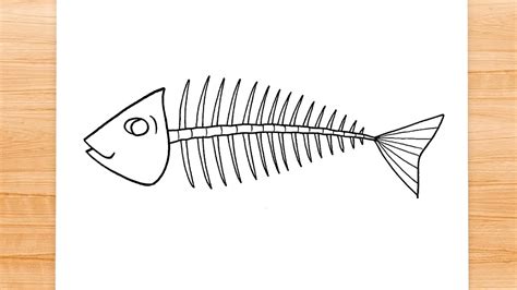 How to Draw a Fish Skeleton – Very Easy Step by Step .